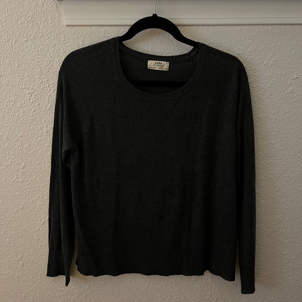 Gray Zara Knit Sweater